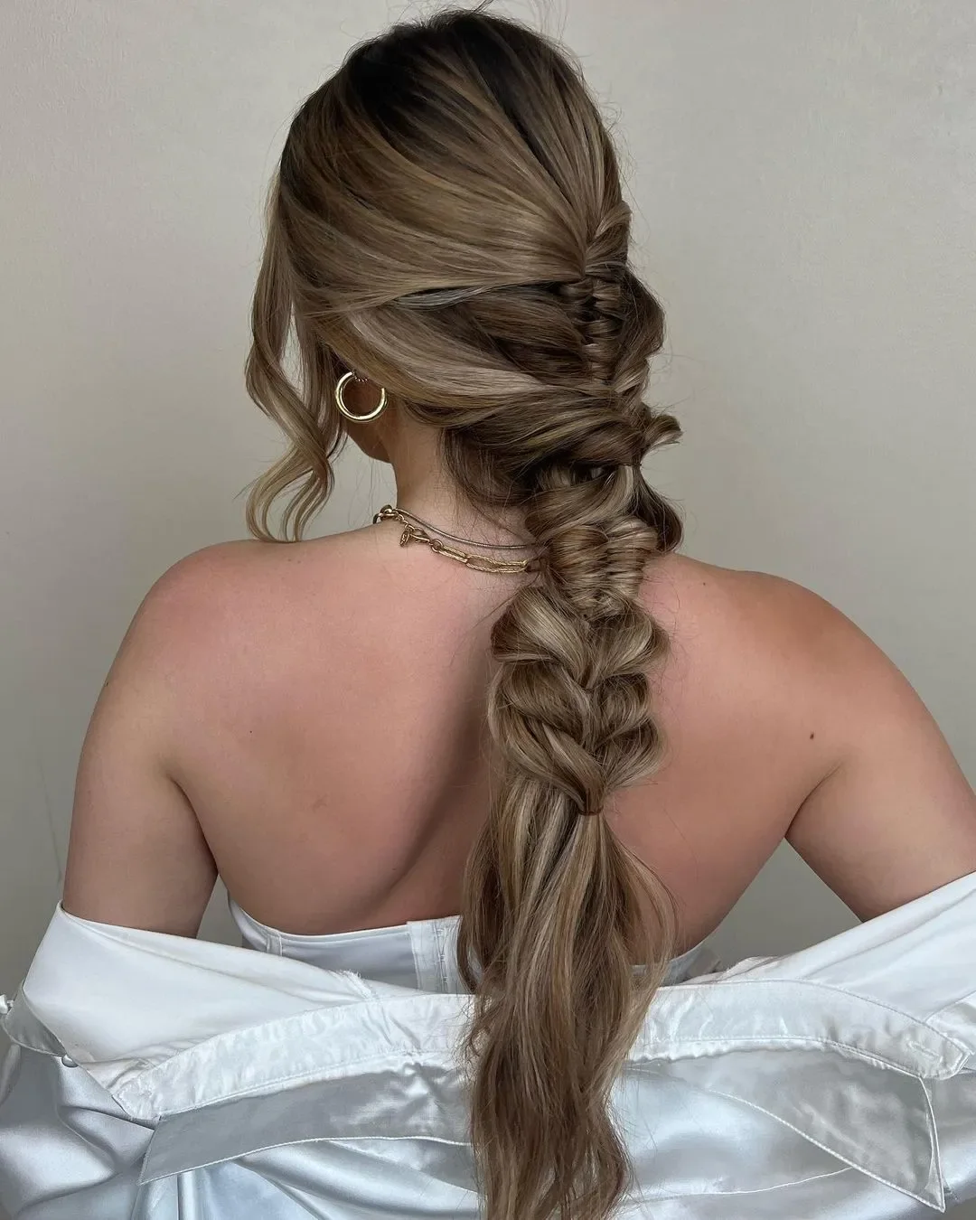 Braided Low Ponytail Waves