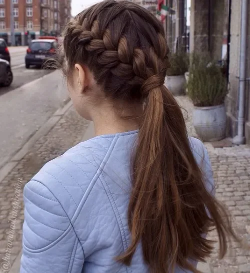 Three-Segment Braided Ponytail