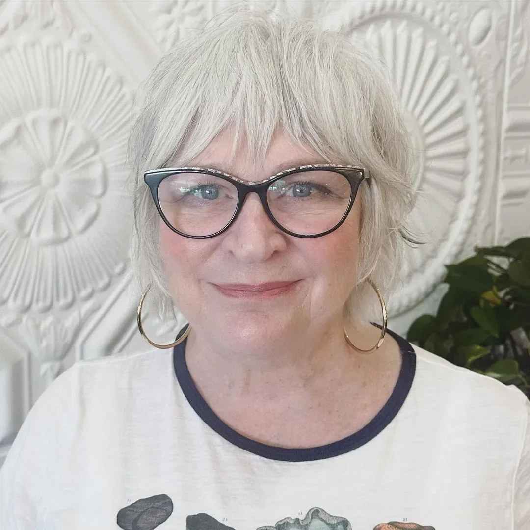 Razor-Cut Silver Fringe Pixie