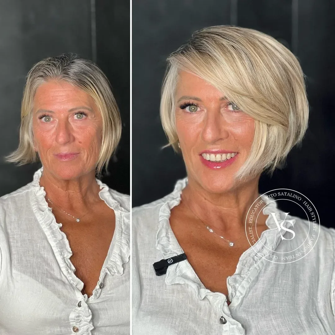 Side-Part Short Bob With Bangs