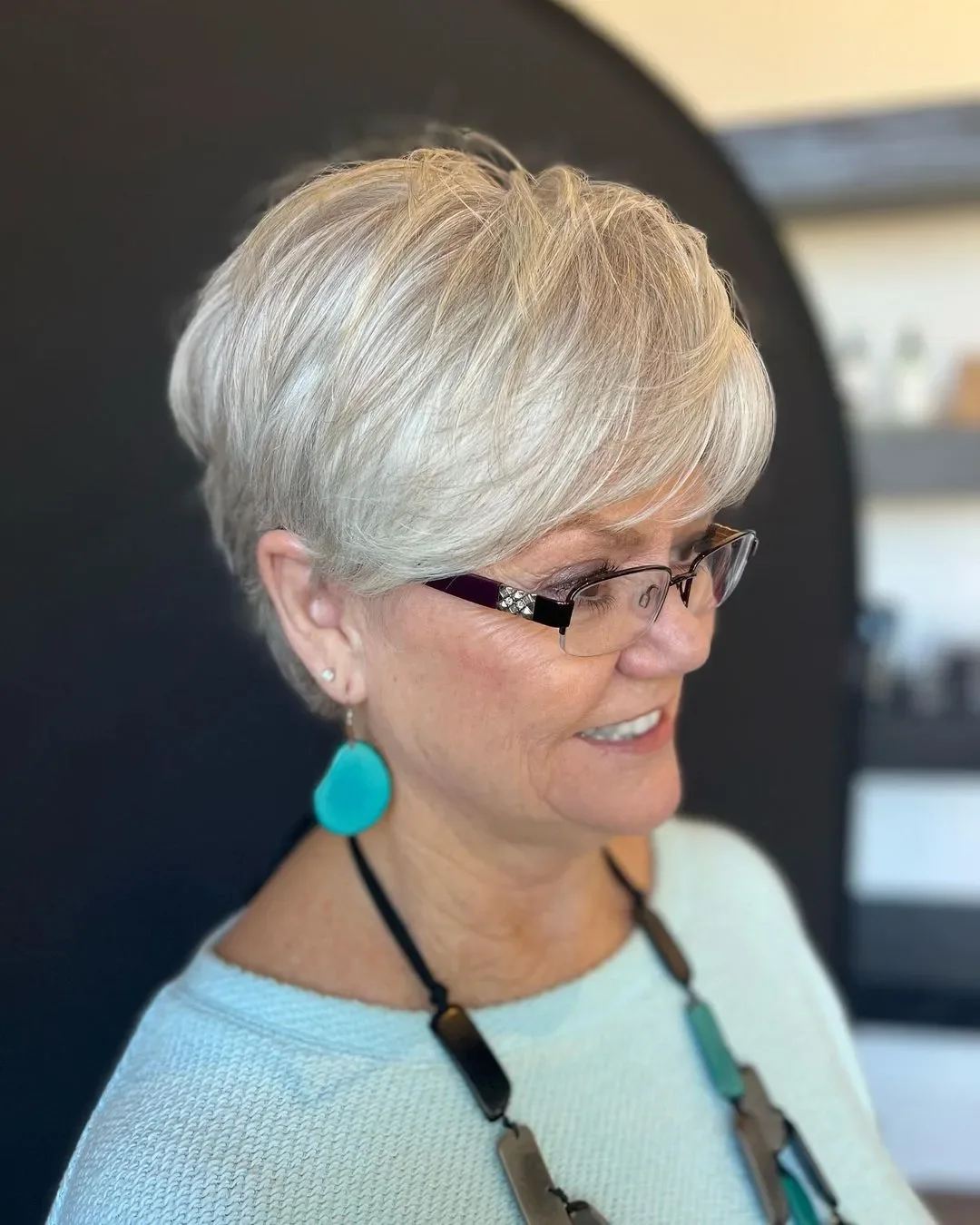 Silver Crown Pixie With Bangs