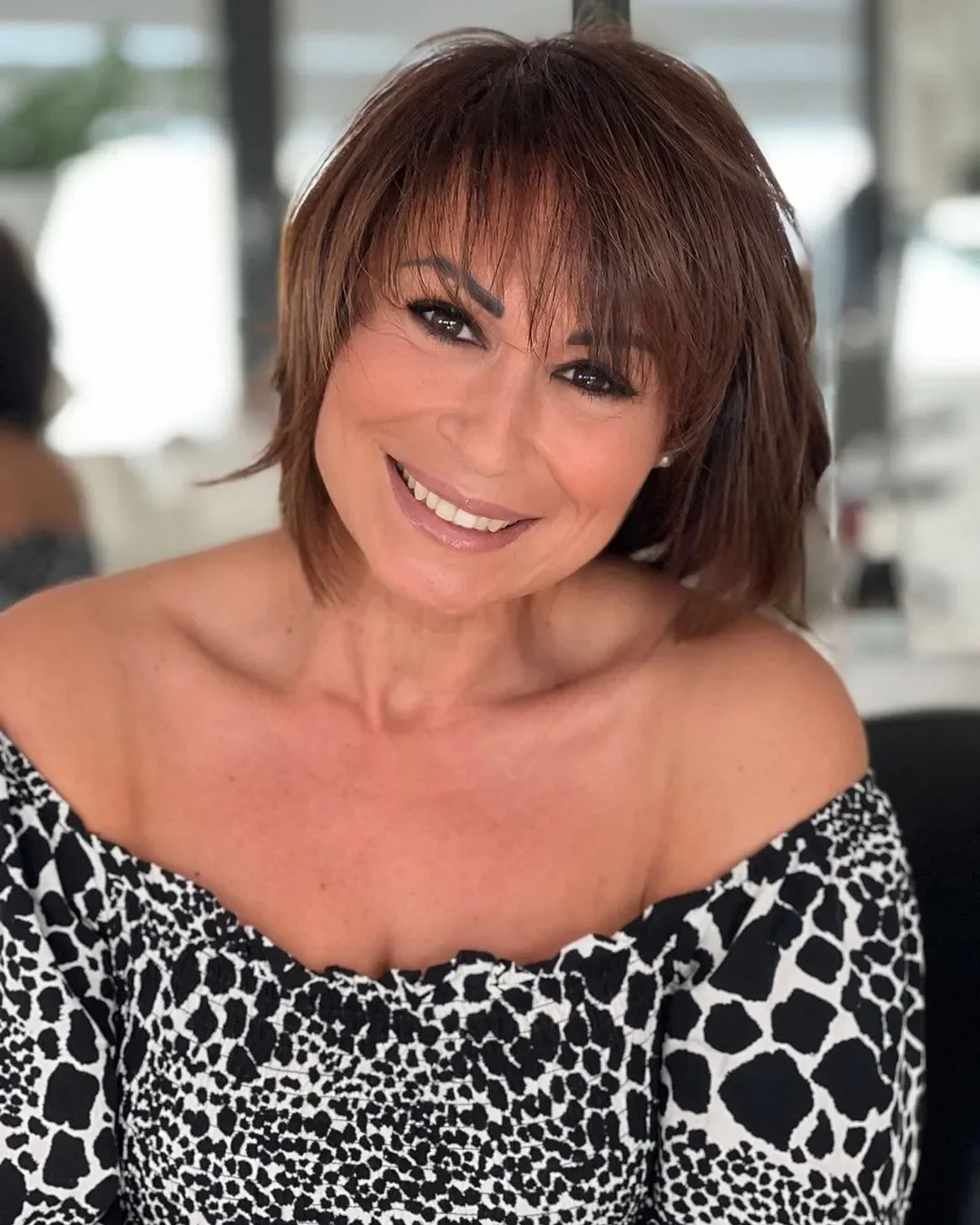 Layered Brunette Bob With Bangs