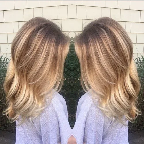 Light Brown To Blonde Melt Lob
