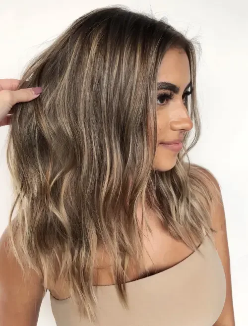 Thin Beige Highlights Over Brown