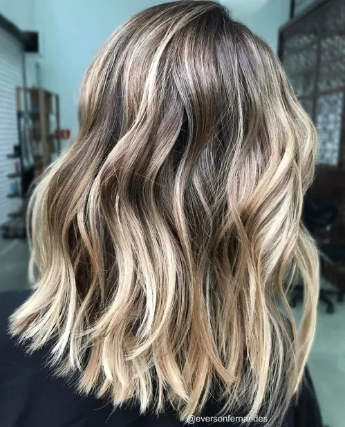 Cool Blonde Balayage On Light Brown