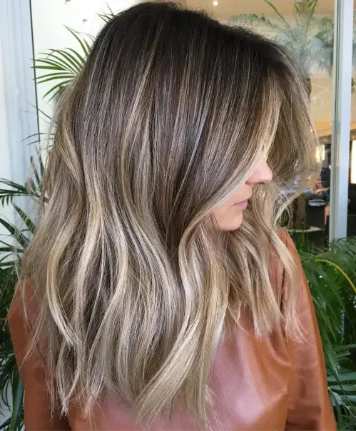 Ash Blonde Balayage Through Mid-Length