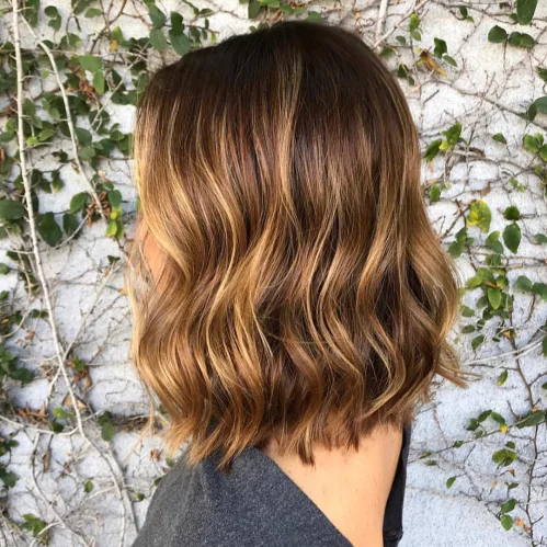Toffee And Golden Blonde Babylights Lob