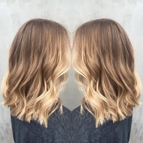 Blonde Balayage On Golden Brown Base