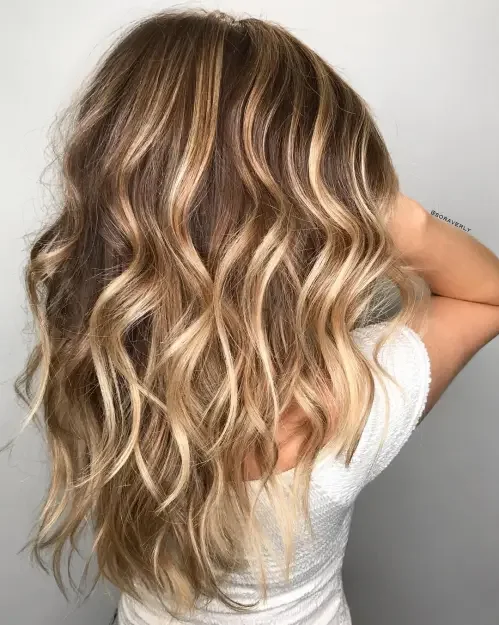 Toffee Ribbons With Blonde Lowlights