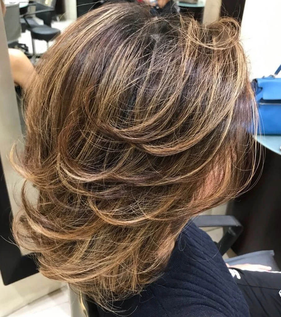 Caramel Ombre Long Bob Layers