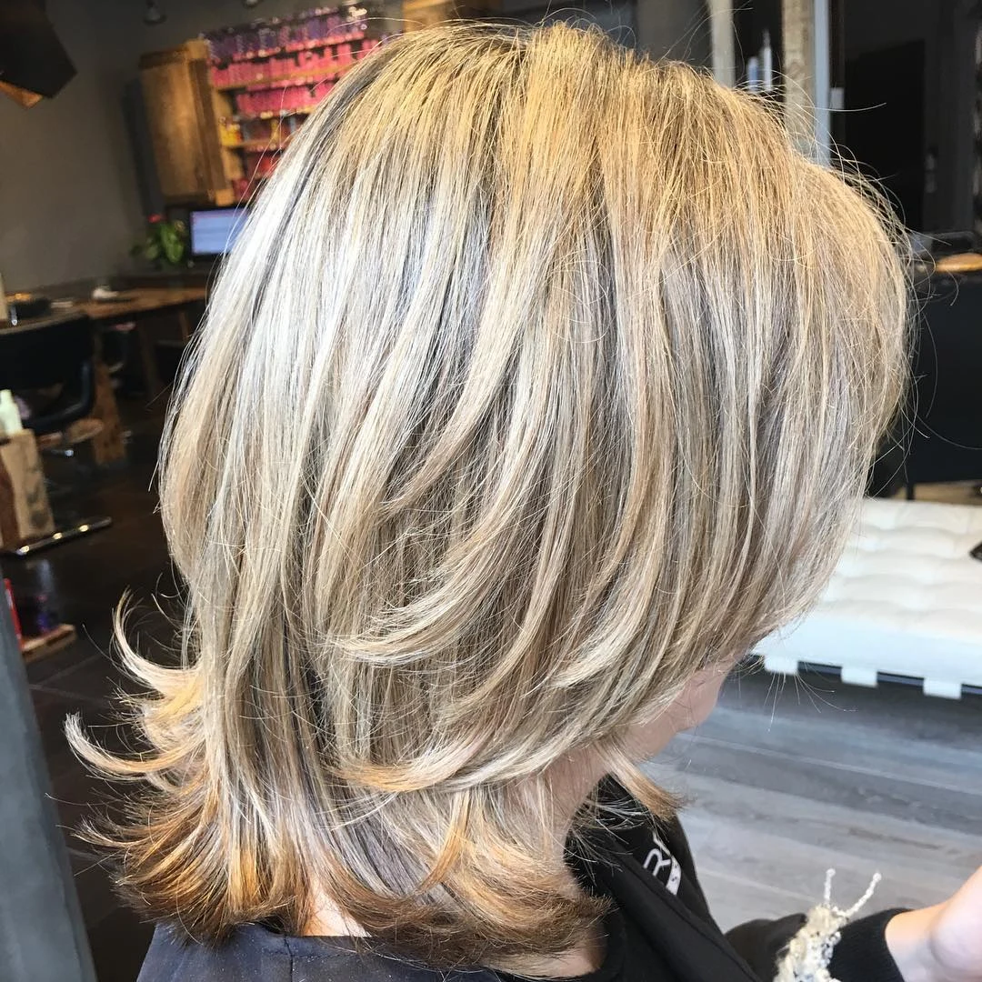 Longer Blonde Curved Bob