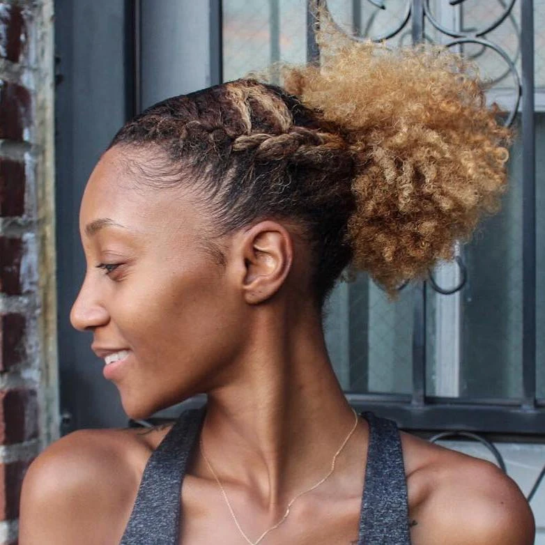 Braided Side Bun For Curly Hair