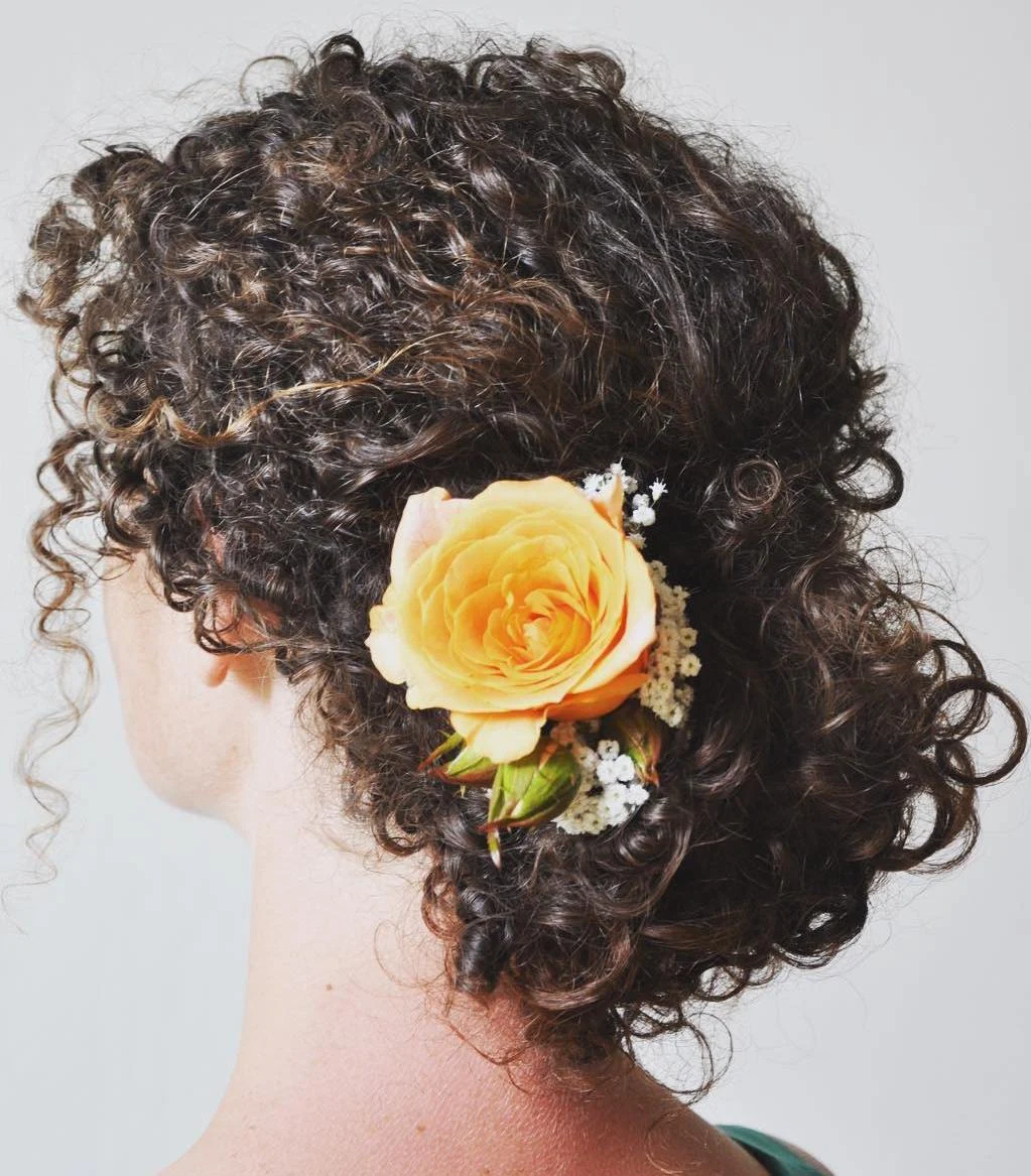 Rose-Pinned Spiral Chignon