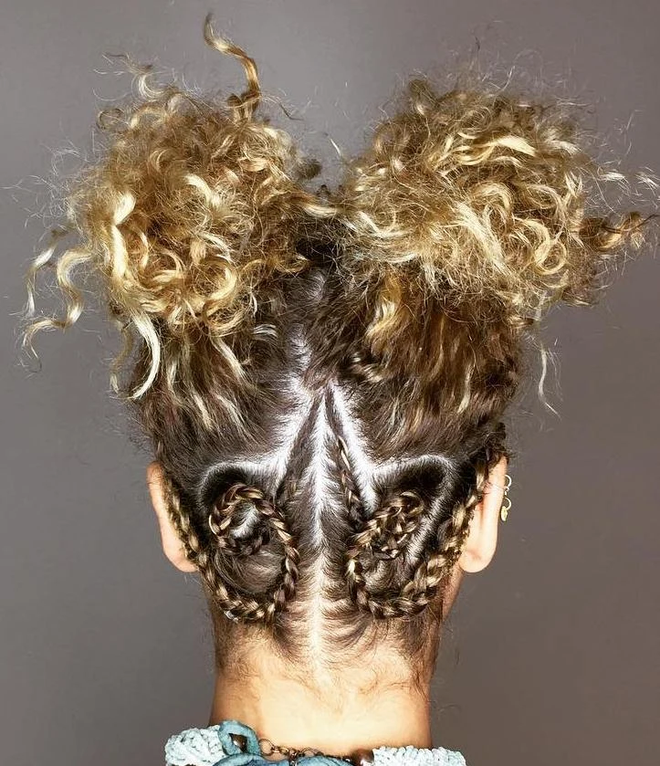 Gold Tousled High Twin Knot