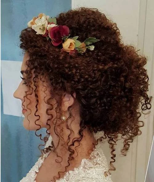 Floral Crown Curl Updo