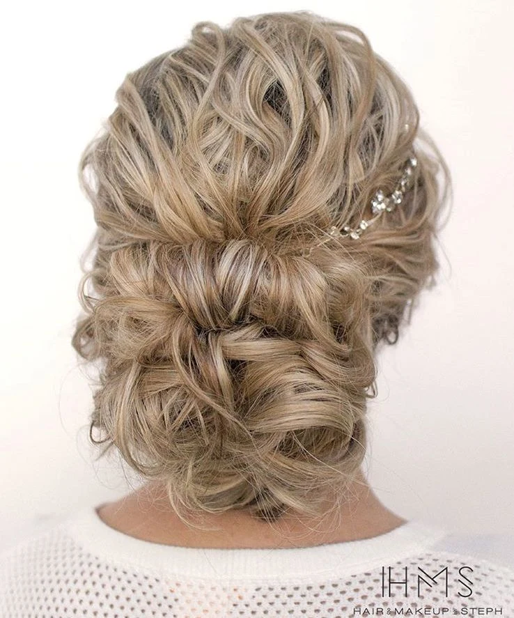 Sculpted Blonde Ringlet Chignon
