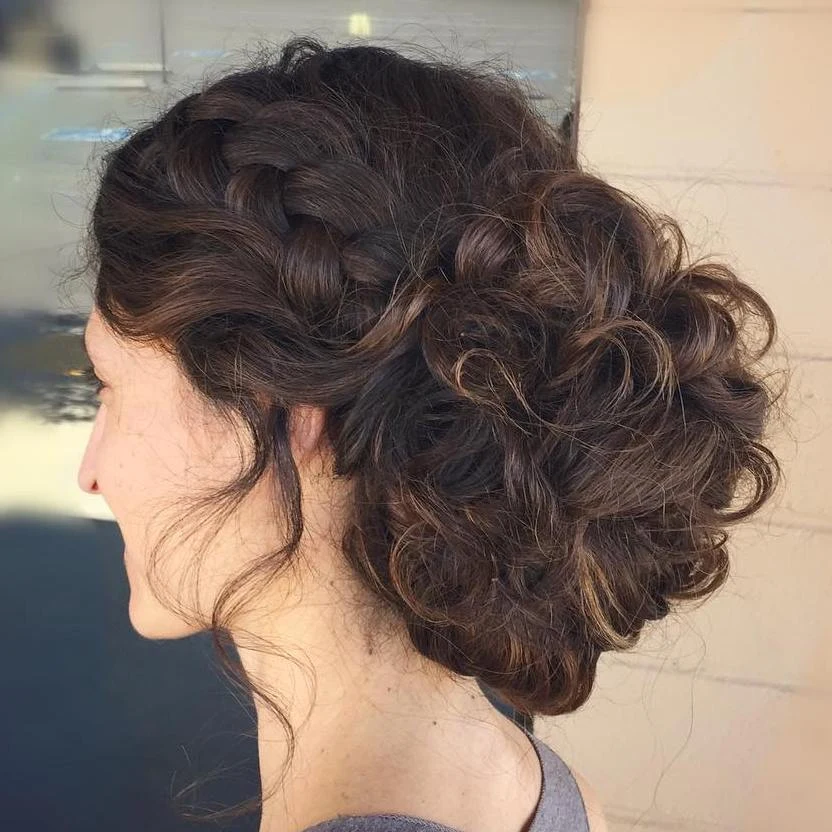 Curly French Twist Side Bun
