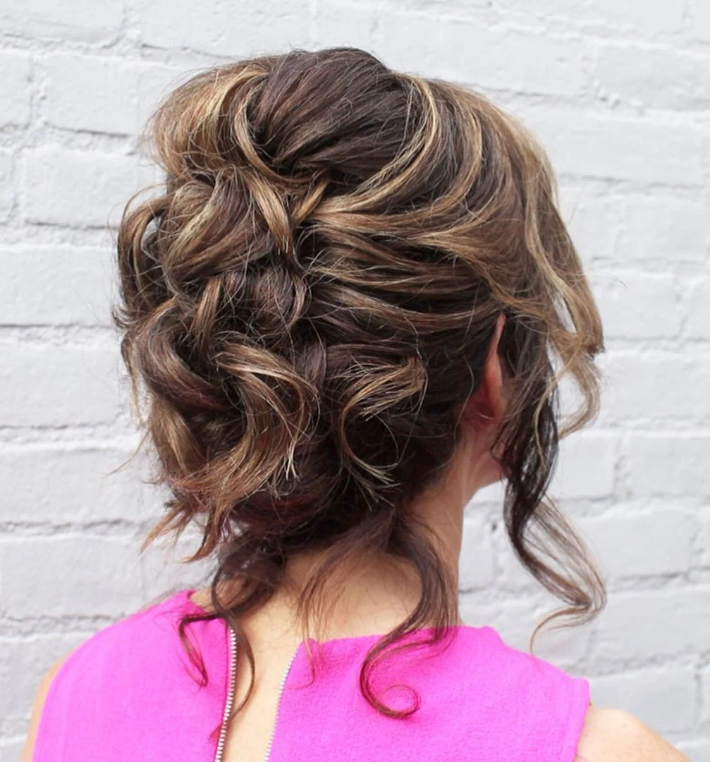 Ruffled Curly Updo With Layers