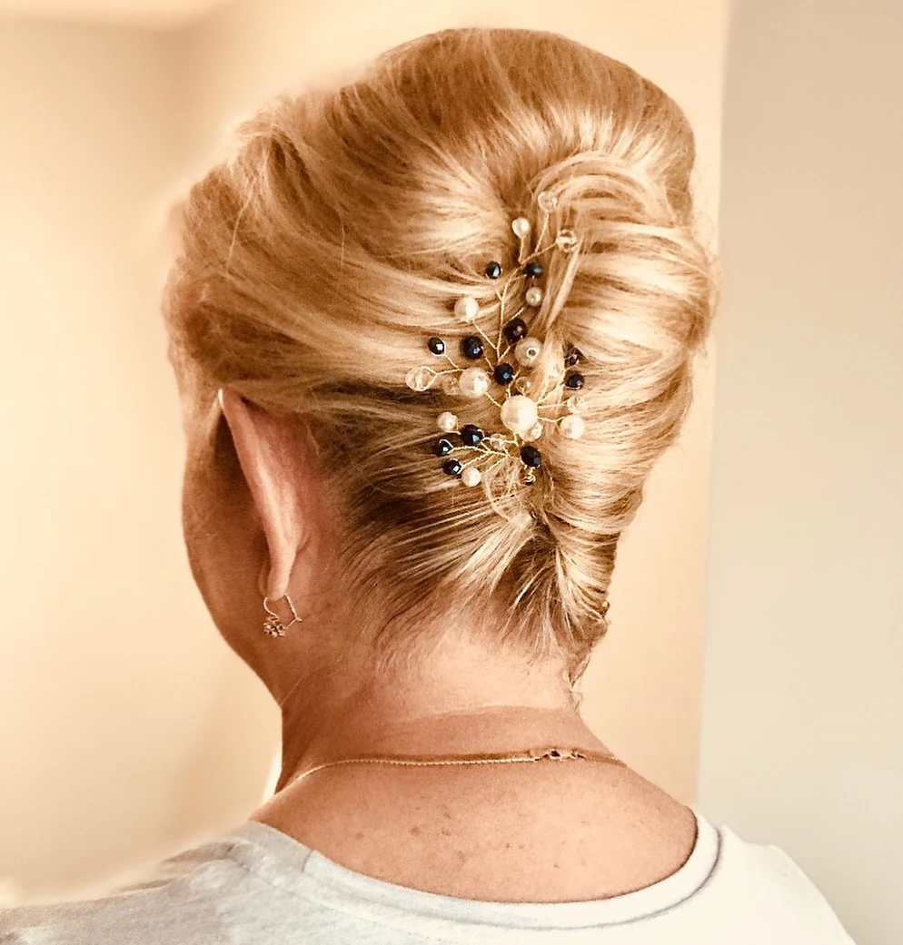 Rolled Bun With Sparkly Pins