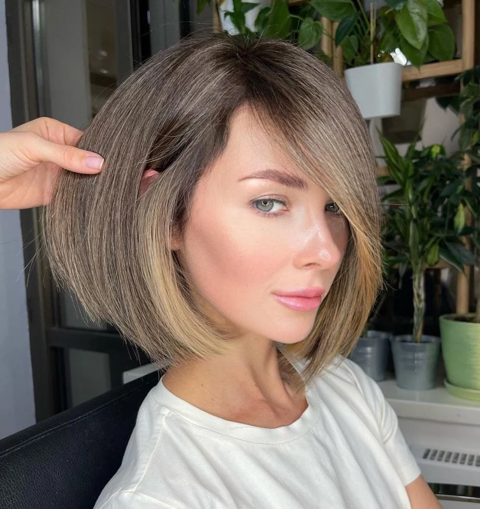Soft Teased Ombre Shag Lob