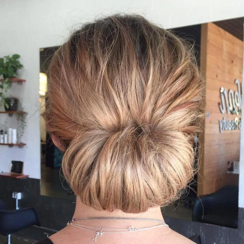 Tousled Blonde Shaggy Chignon