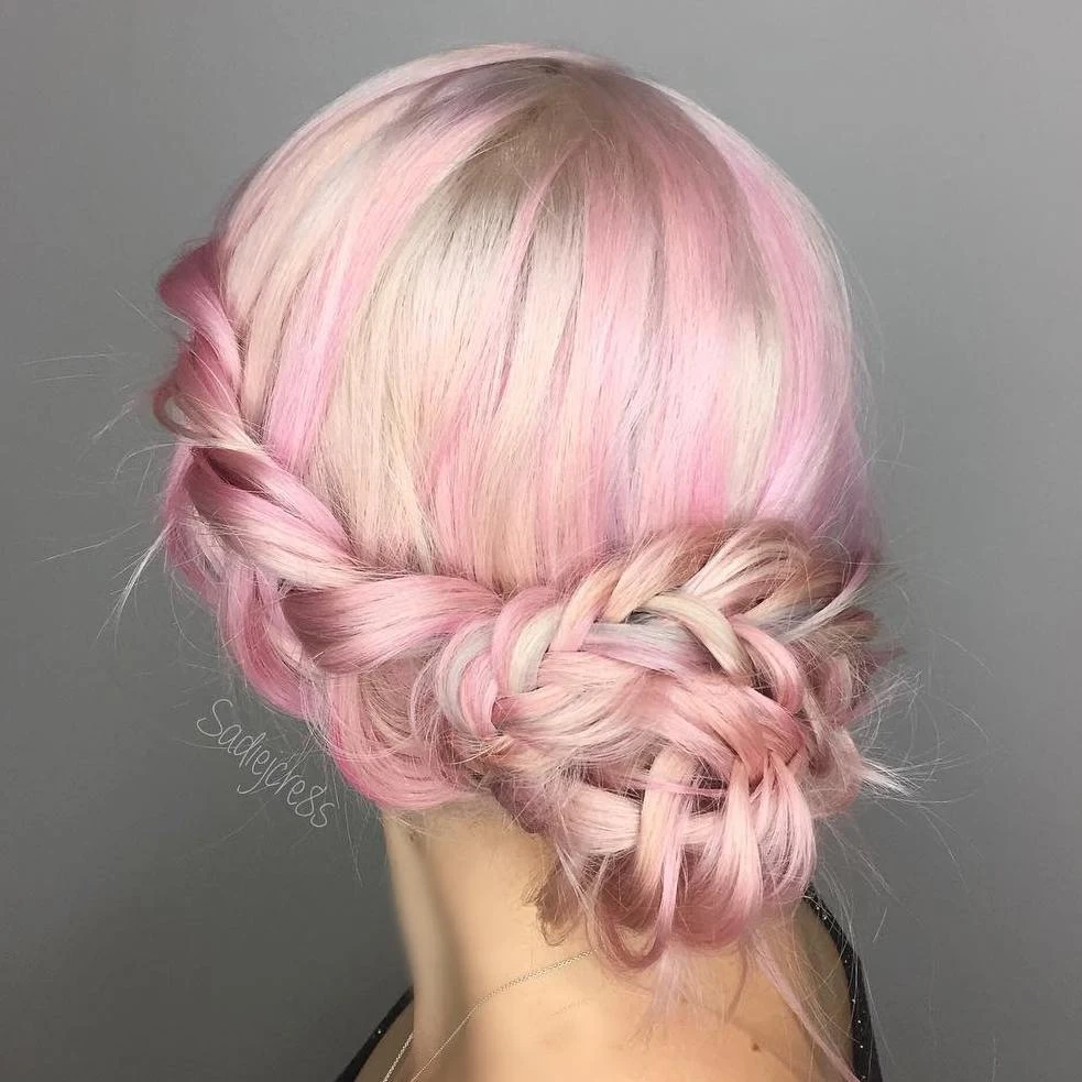 Blush Pink Bubble Braid Bun