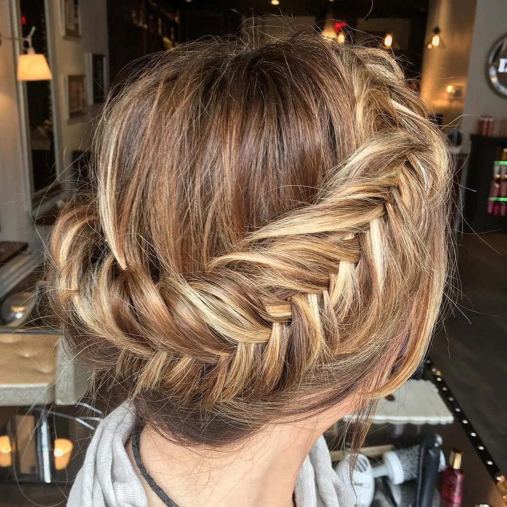 Golden Blonde Twisted Rope Bun