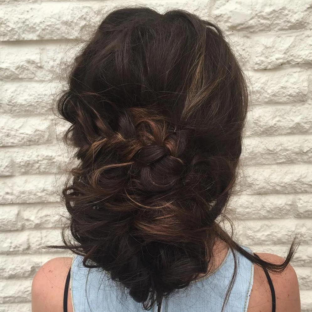 Dark Loose Chignon With Twist