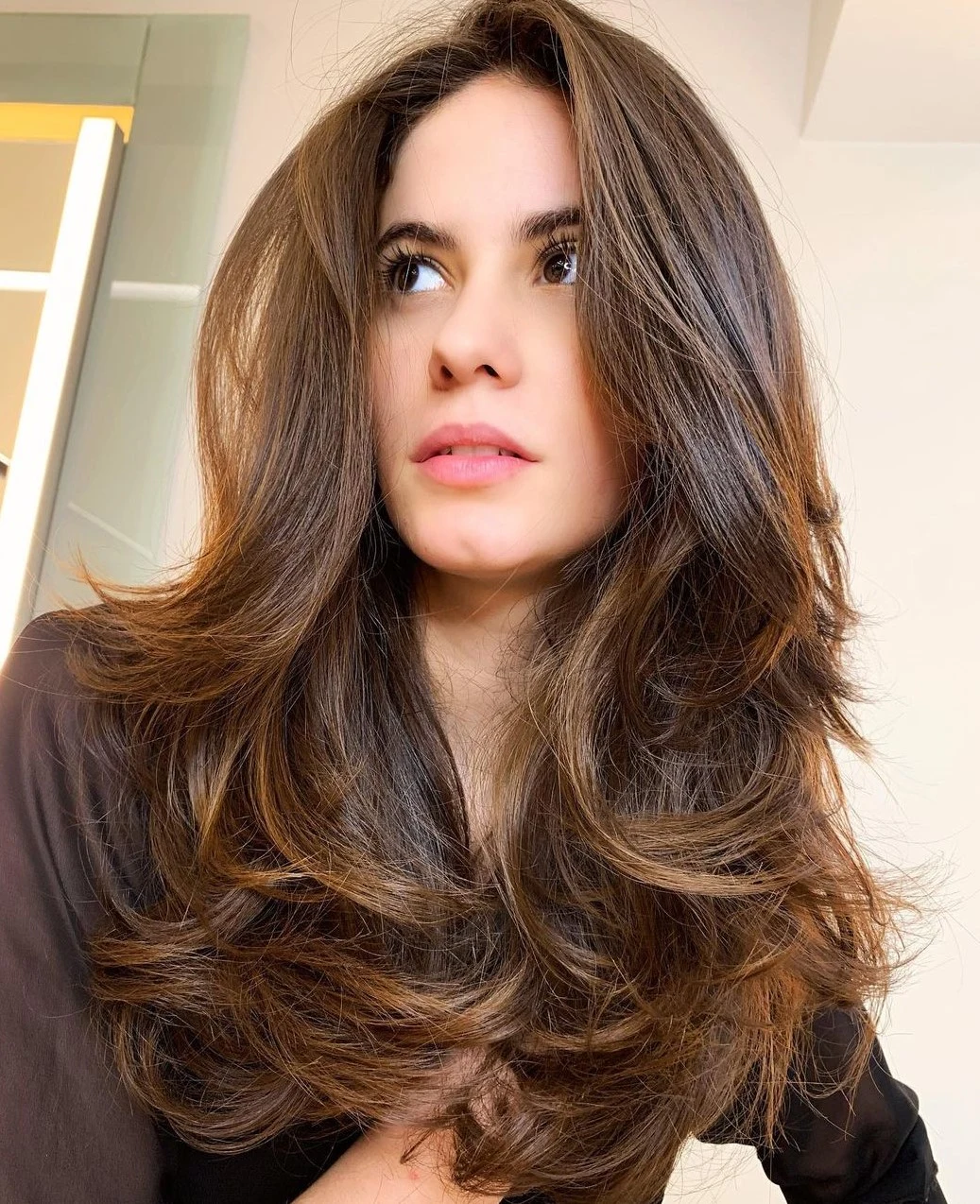 Long Chestnut Butterfly Curls