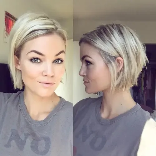 Chin-Length Straight Blonde Bob