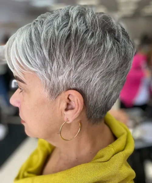 Gray Pixie With Smooth Volume