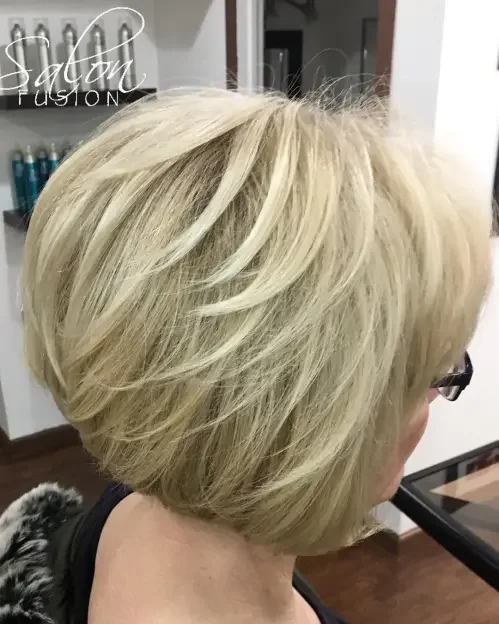 Angled Layered Bob With Sweep