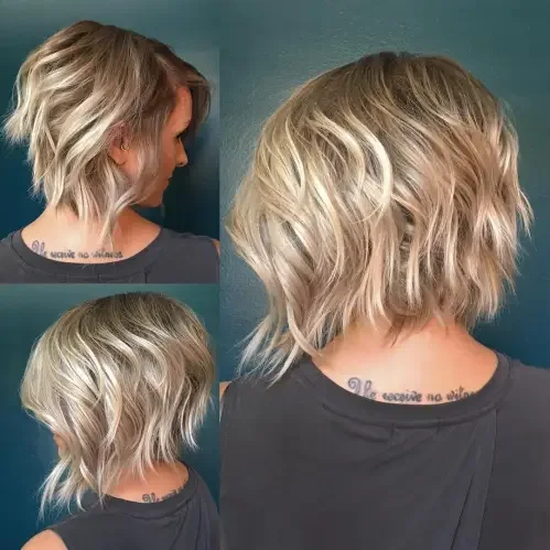Blended Blonde Inverted Bob