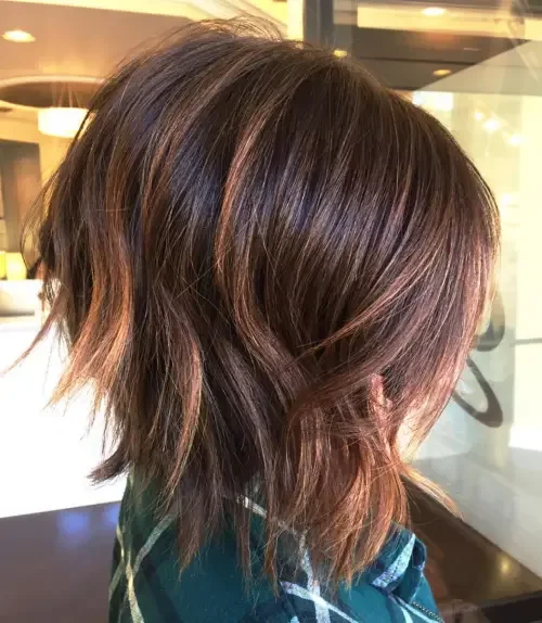 Mahogany Bob With Copper Streaks