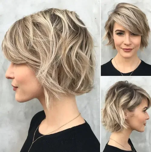 Side-Bangs Choppy Bob