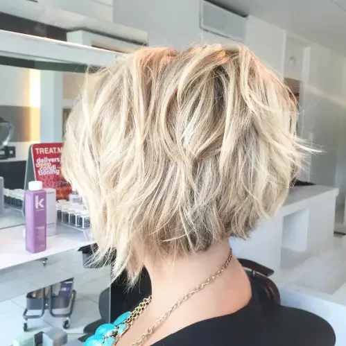 Tousled Layered Blonde Bob