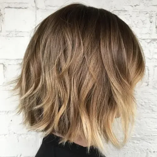 Layered Medium Blonde Bob