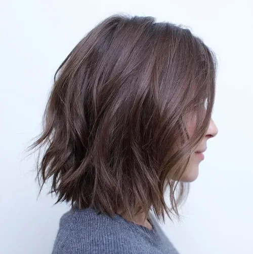 Choppy Chocolate Lob With Jagged