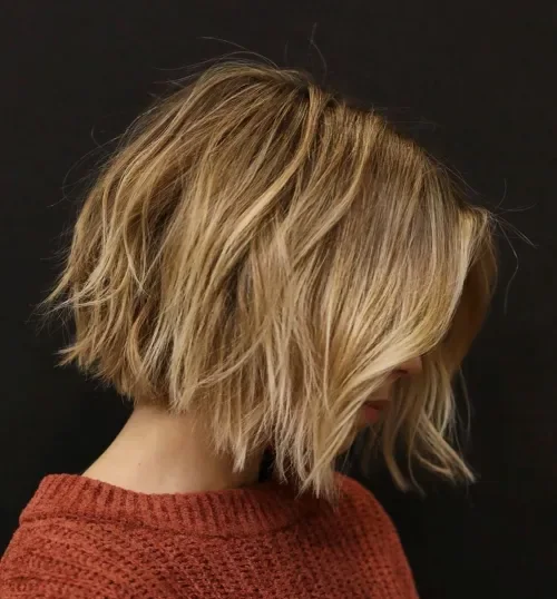 Feathered Blonde Bob With Waves