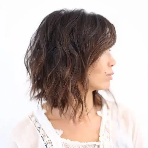 Textured Dark Brown Bob