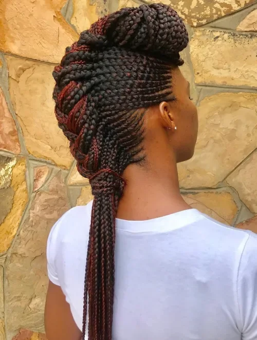 Medium Hawk Cornrow Pompadour