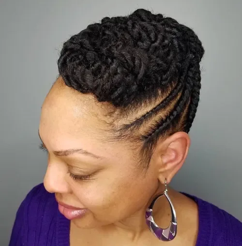 Flat-Top Twist Braids Updo