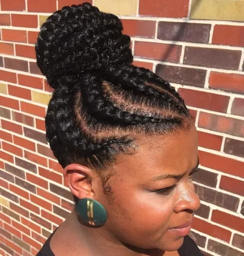 Ghana Braids Into Big Bun