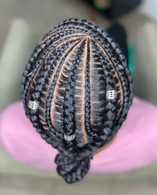 Stitch Braids Low Bun Cuffs