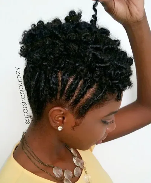 Side-Swept Twisted Faux Mohawk