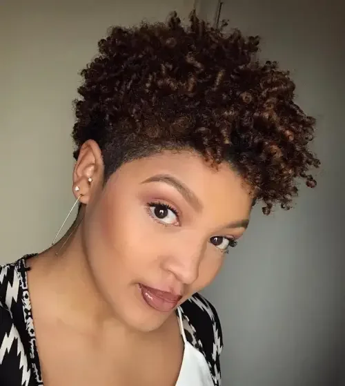Curly Bun-Top With Cropped Sides