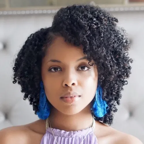 Short Curly Half-Up Fro