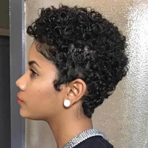 Side-Parted Tapered Curl Crop