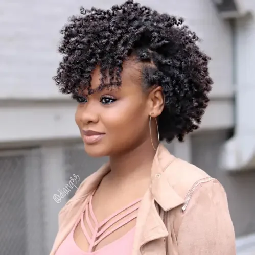 Fluffy Curly Short Round Puff