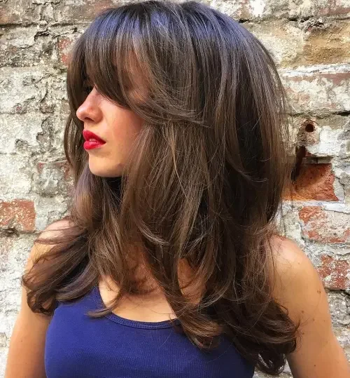 Tousled Long Layers With Bangs
